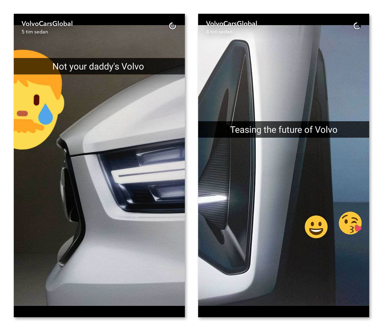 Volvo visar upp nya Volvo V40 på Snapchat
