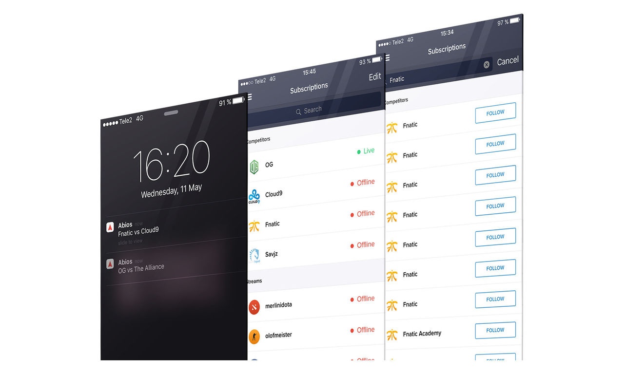 Abios släpper esportapp till iOS