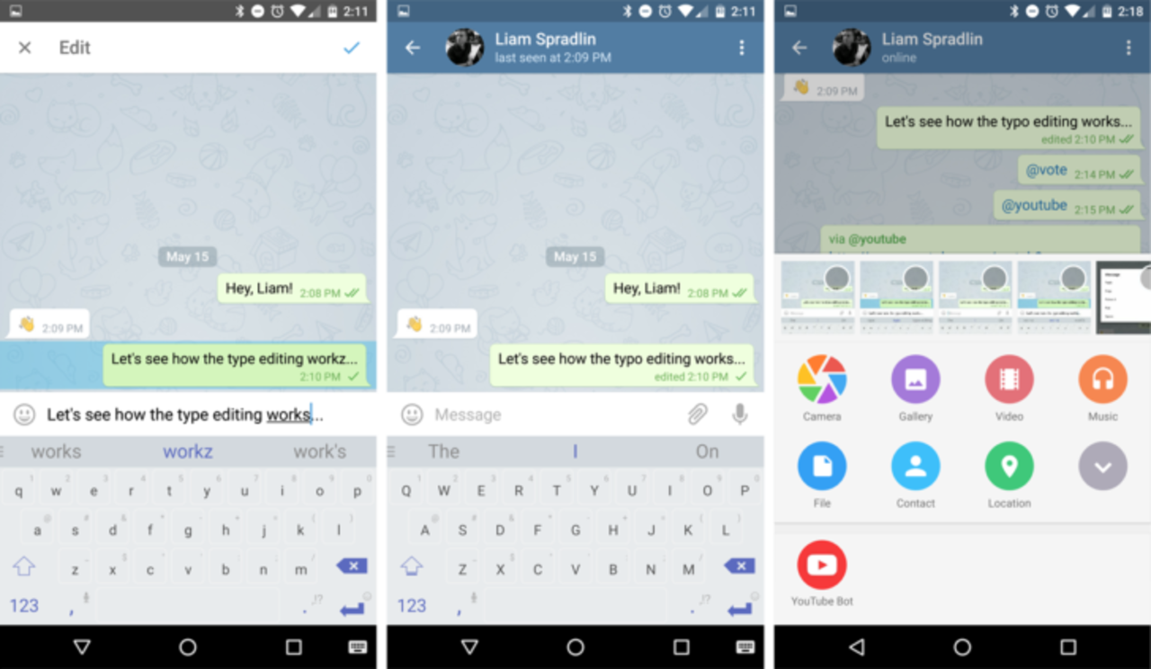 Telegram-appen låter dig nu redigera skickade meddelanden