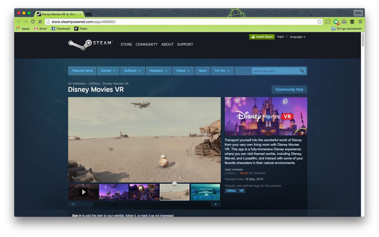 Disney lägger in allt sitt VR-material i en och samma app