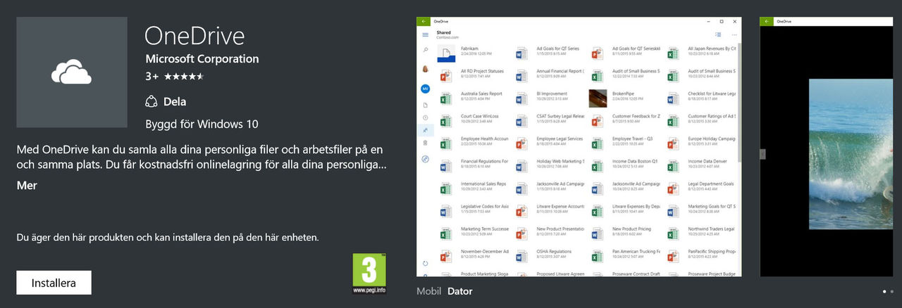 Nu är universal-versionen av OneDrive släppt
