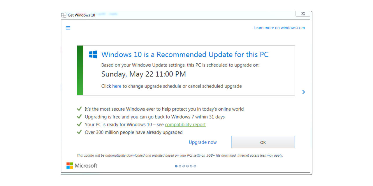 Microsoft gör det svårare att ignorera Windows 10