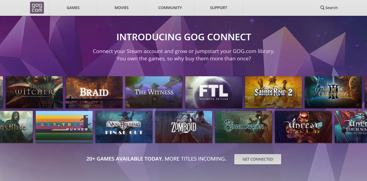 GOG-användare kan nu koppla sina Steamspel till GOG
