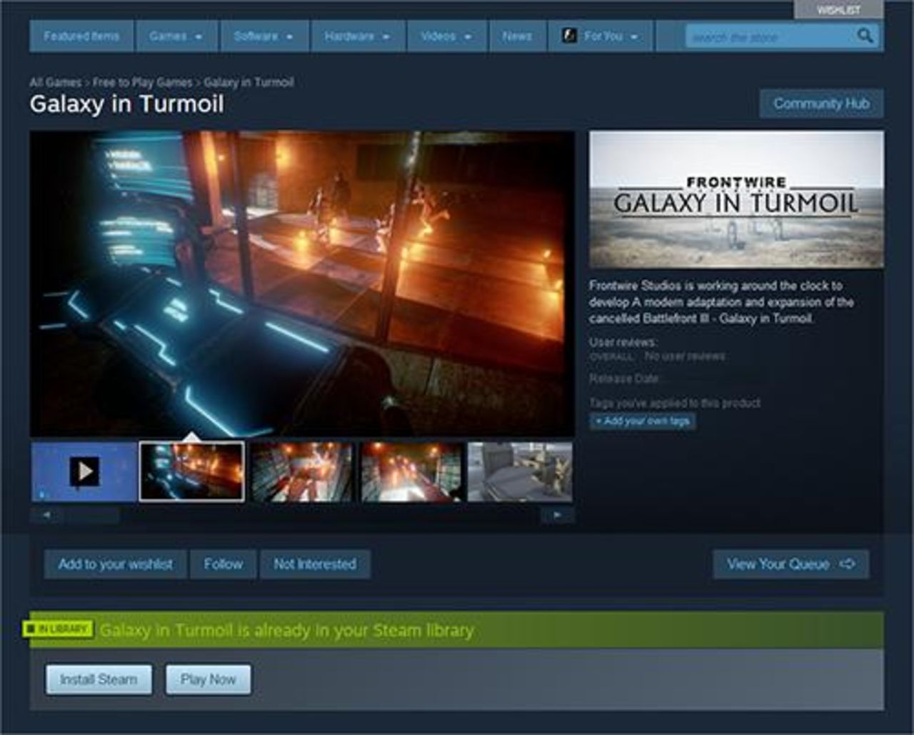 Galaxy In Turmoil släpps på Steam