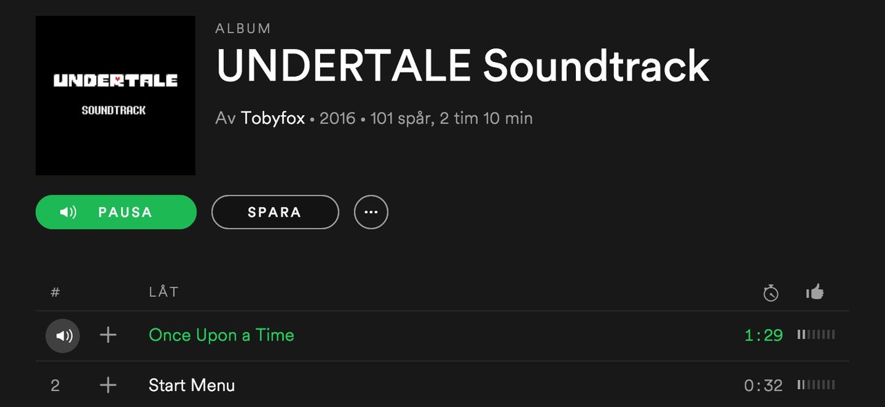 Soundtracket för Undertale finns nu på Spotify