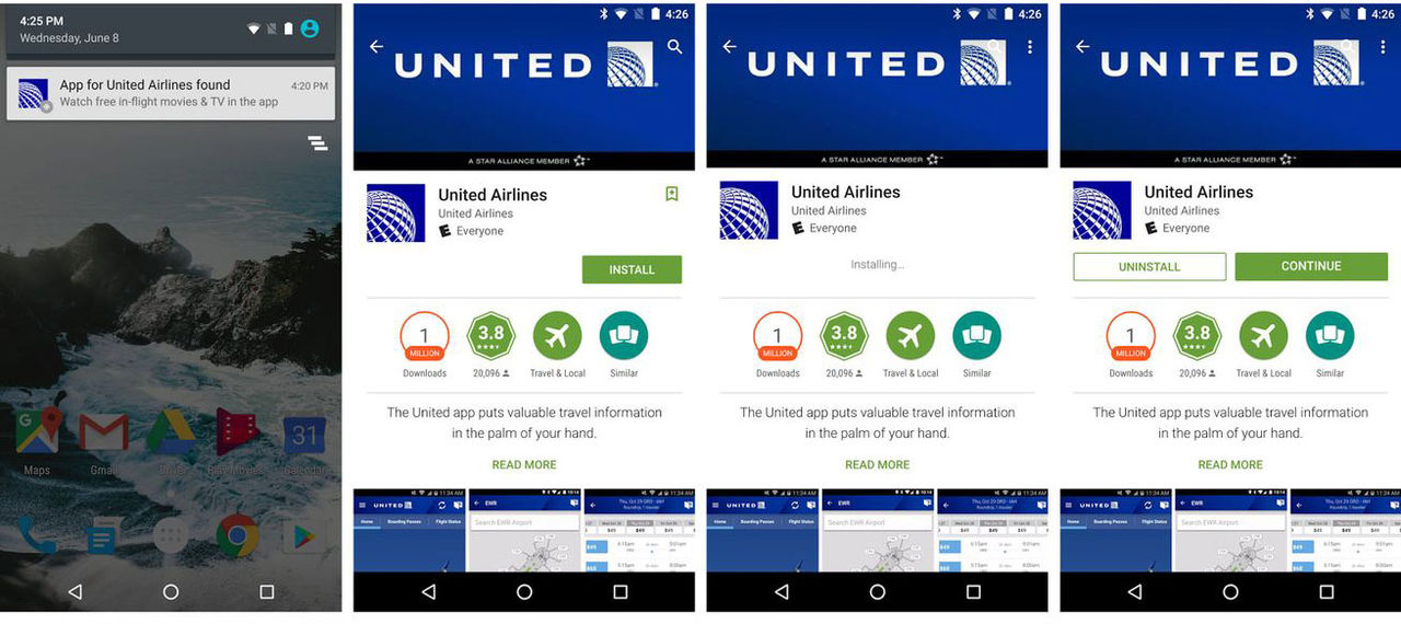 Android börjar rekommendera appar beroende på var du är