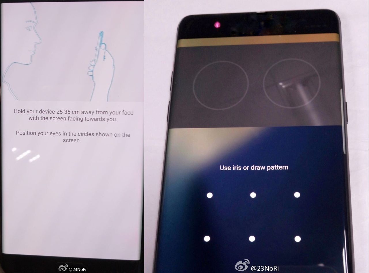 Bildläcka visar att Samsung Note7 har ögonskanner