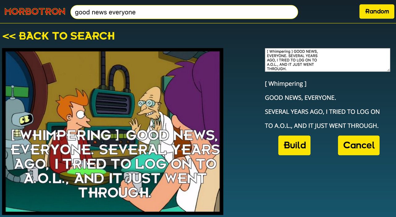 Sökmotor för Futurama-citat