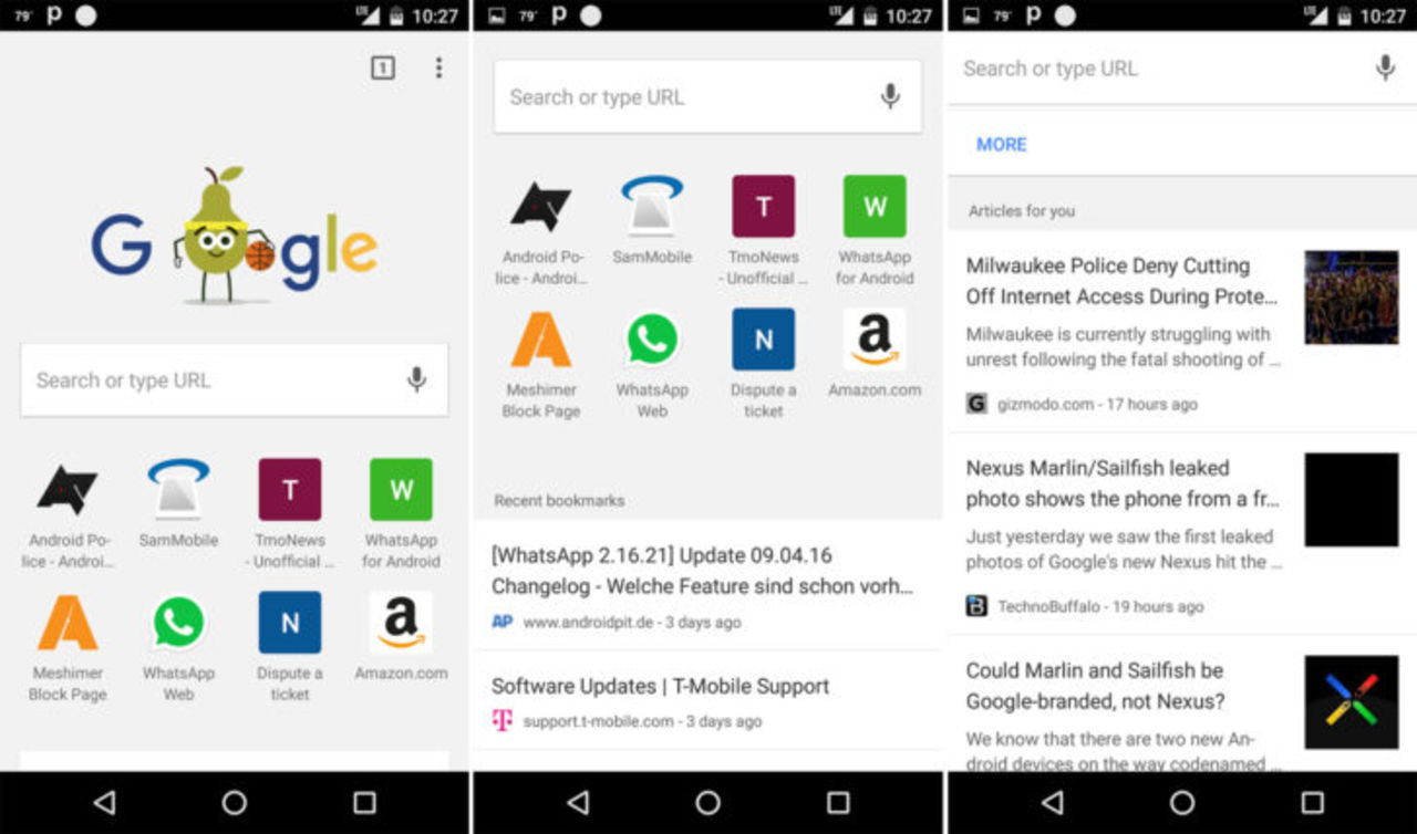 Google testar Google Now-rutor i mobila Chrome