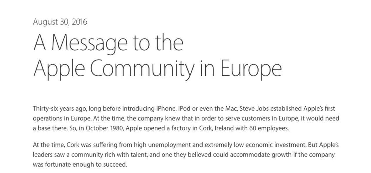 Tim Cook skriver öppet brev till Europa