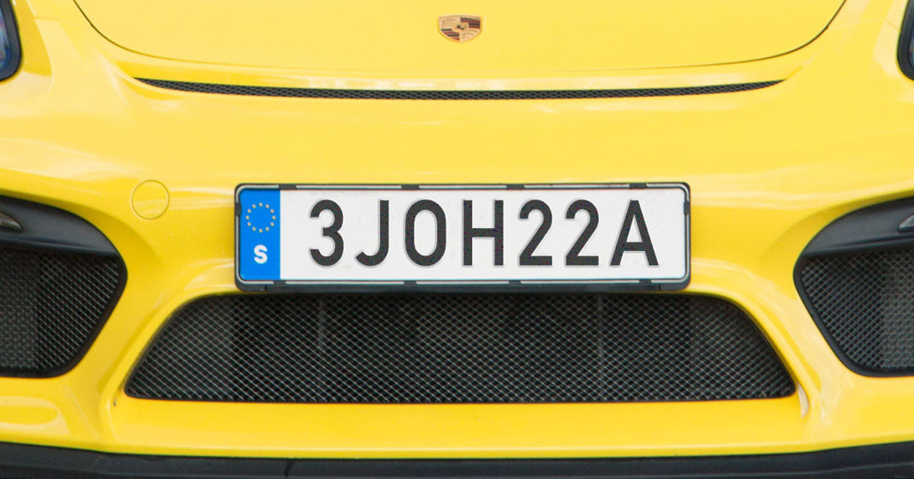 Den här reg-skylten fick nobben