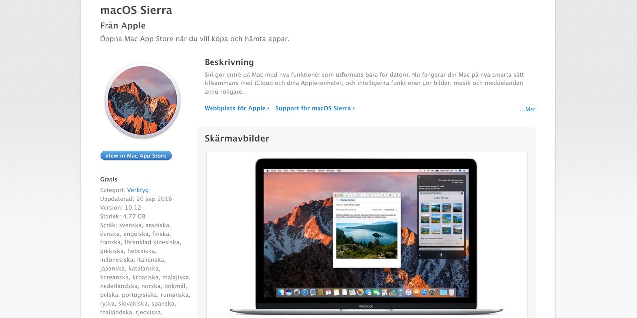 MacOS Sierra är här!