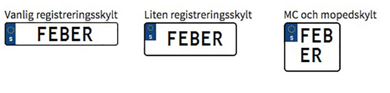 Här är registreringsplåtarna som inte godkänts