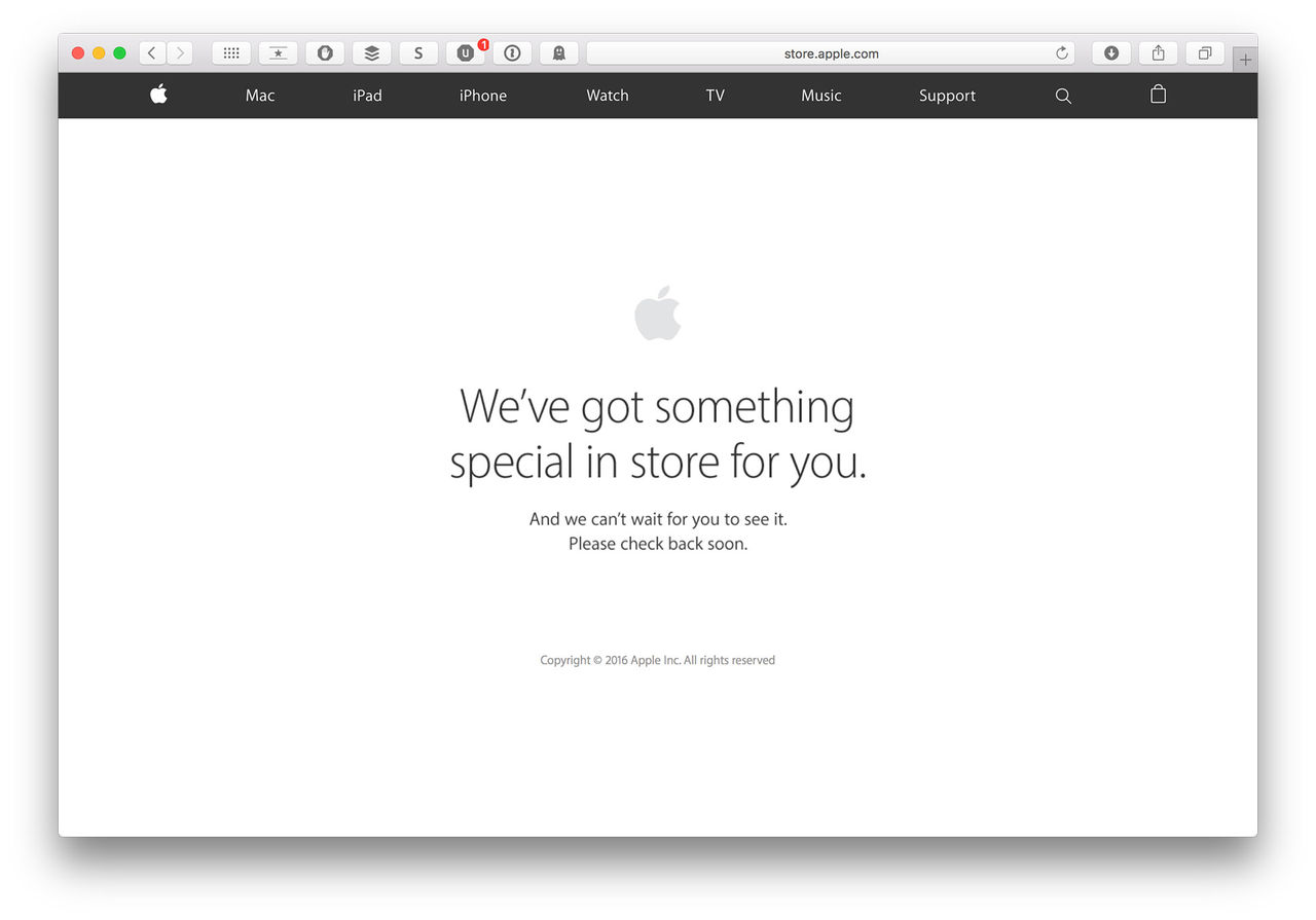 Apple Store nere inför kvällens event