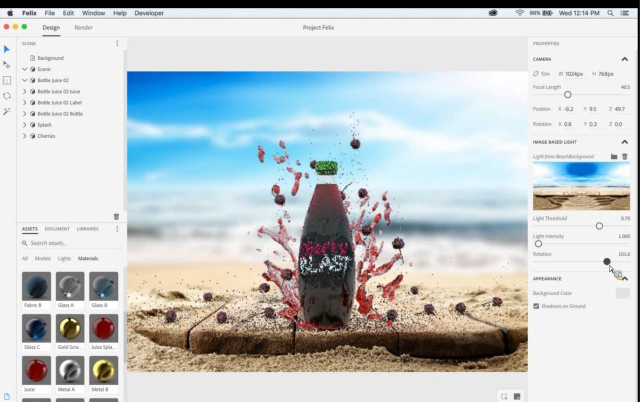 Adobe jobbar på ett designverktyg för 3D