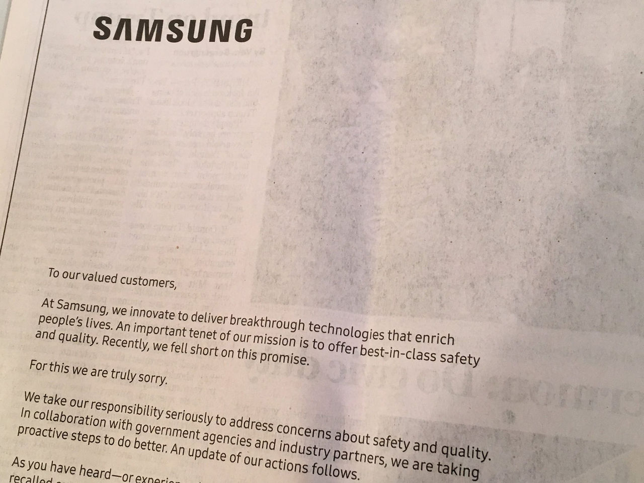 Samsung ber om ursäkt för Galaxy Note 7