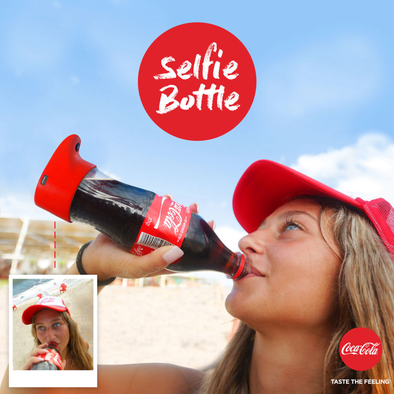 Nu får cola-flaskan också en selfiekamera