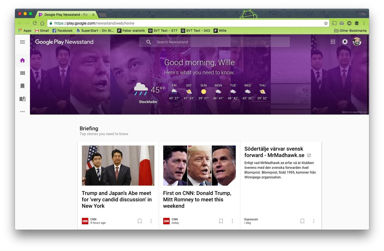 Ny design på Google Play Newsstand