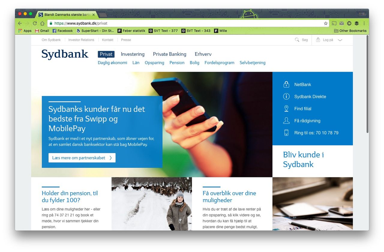 Dansk bank tar betalt per klick på deras banktjänst