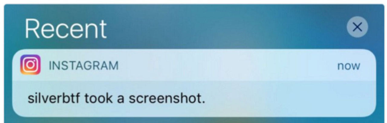 Instagram meddelar om någon skärmdumpar Instagram Direct