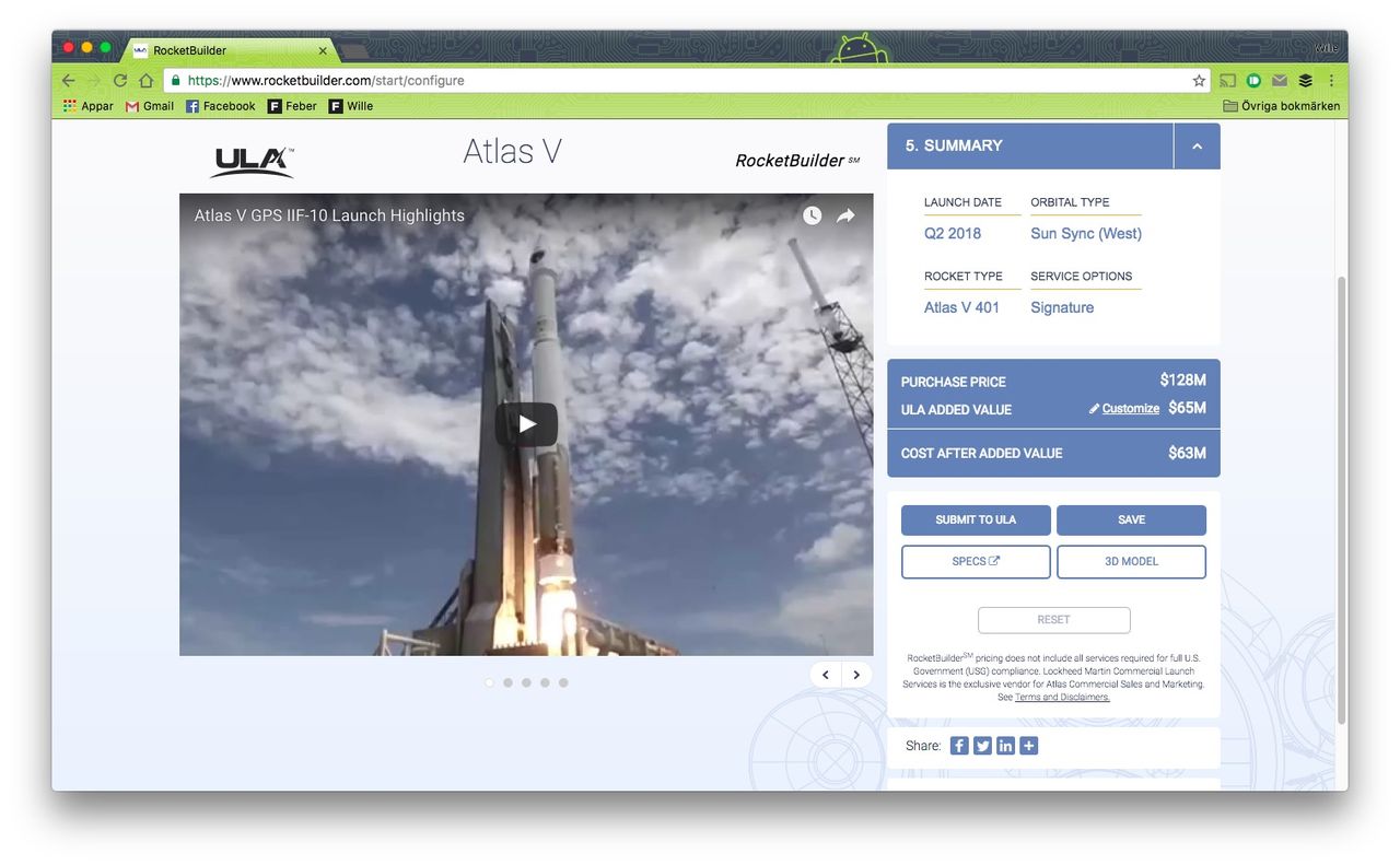 Köp en egen raket från United Launch Alliance via webbtjänst
