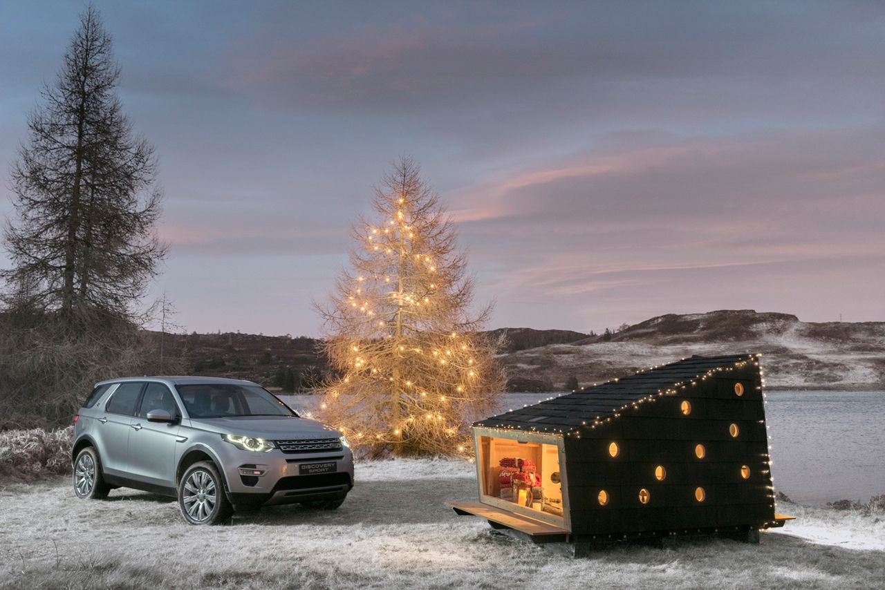 En liten stuga som får plats i Discovery Sport