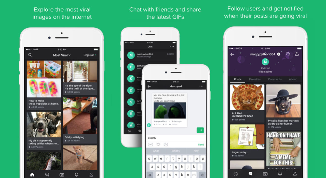Imgur-appen får chattfunktion