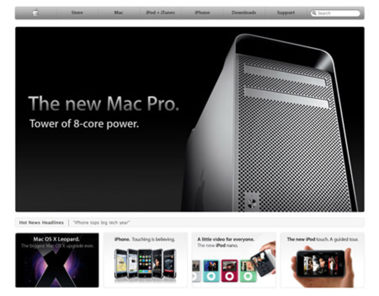 Apples webbplats årets redesign