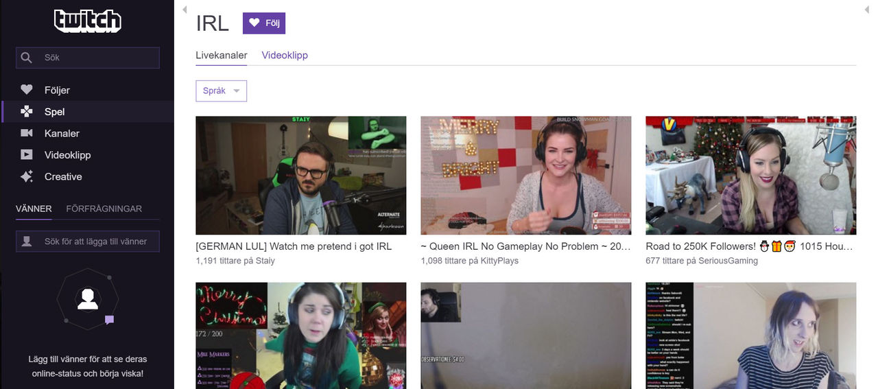 Twitch lanserar kategorin IRL