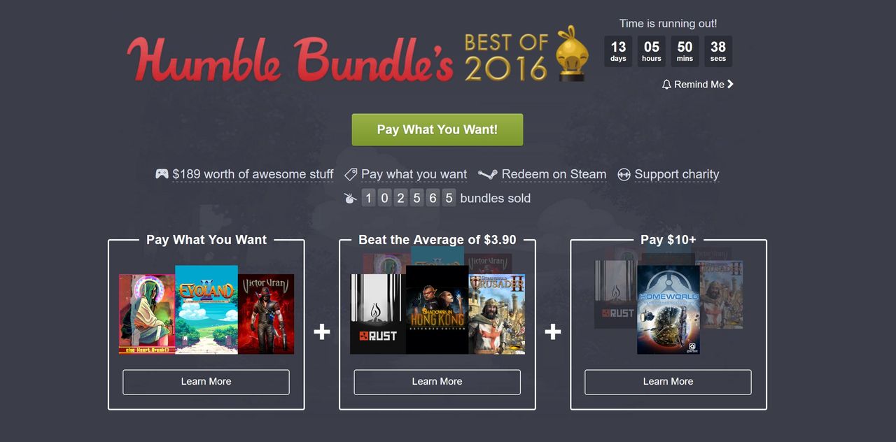 Humble Bundle kör paket med förra årets bästa spel
