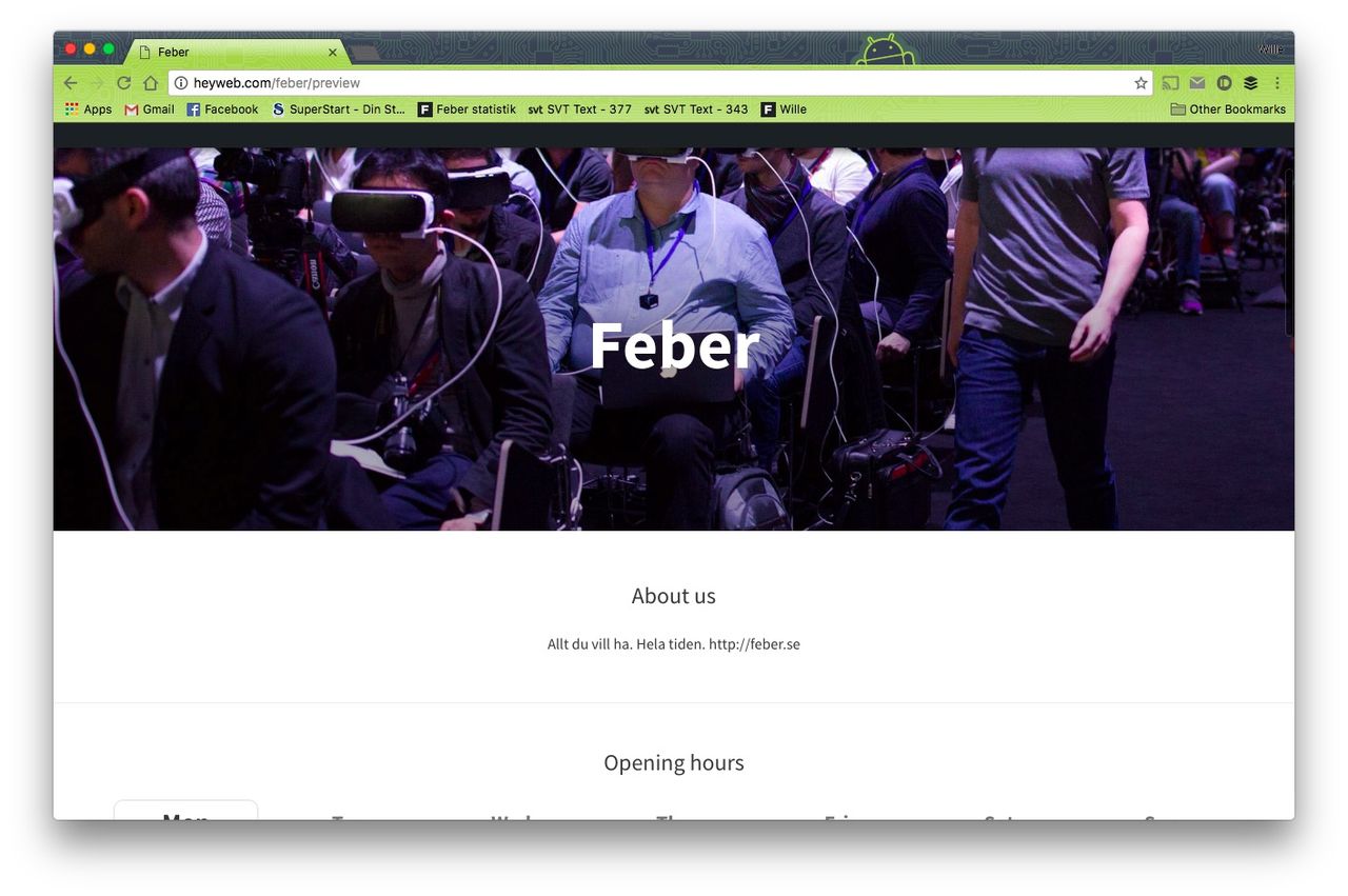 Bygg en hemsida på några minuter med Heyweb