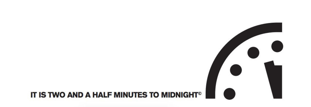 Domedagsklockan nu på 2,5 minuter i midnatt