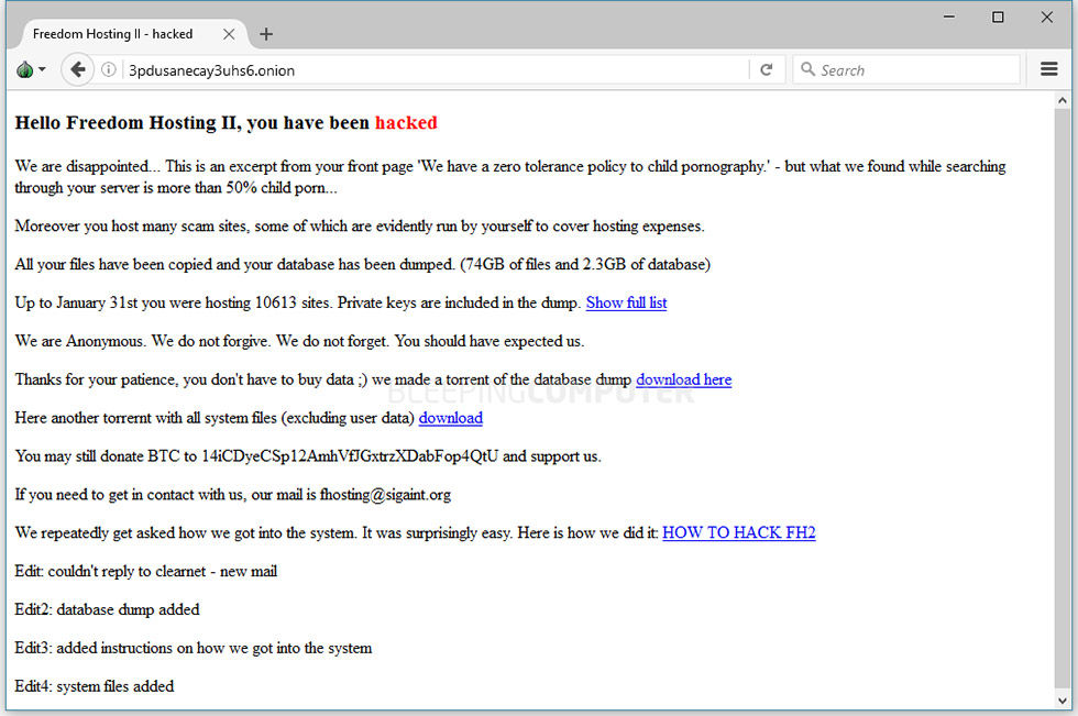 Anonymous stängde ner över 10.000 Dark Web-sajter