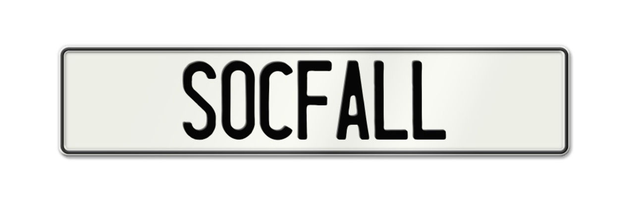 SOCFALL inte tillåtet som registreringsskylt