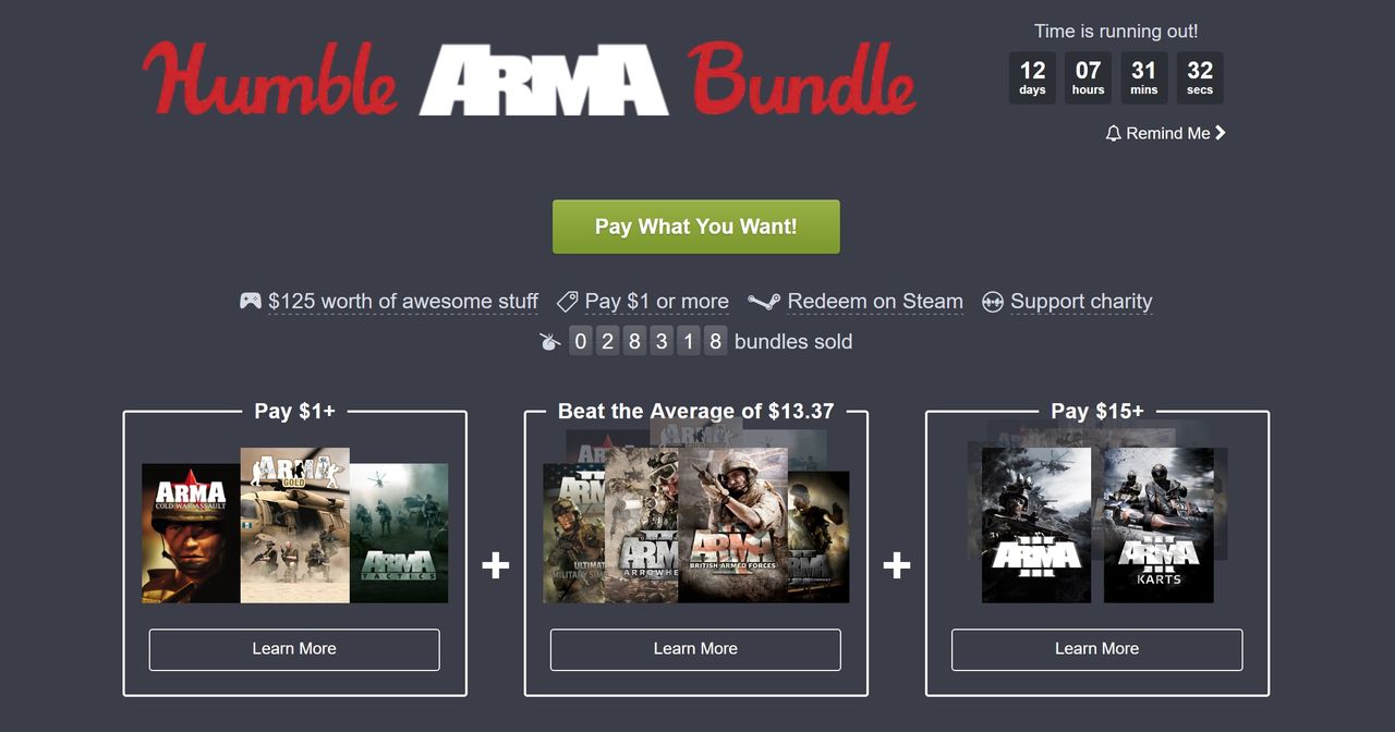 Betala vad du vill för ett gäng Arma-spel