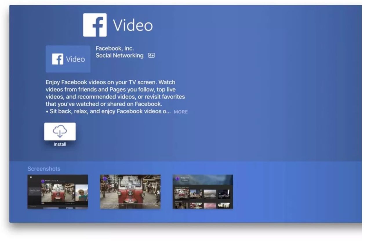 Facebooks app till Apple TV nu släppt