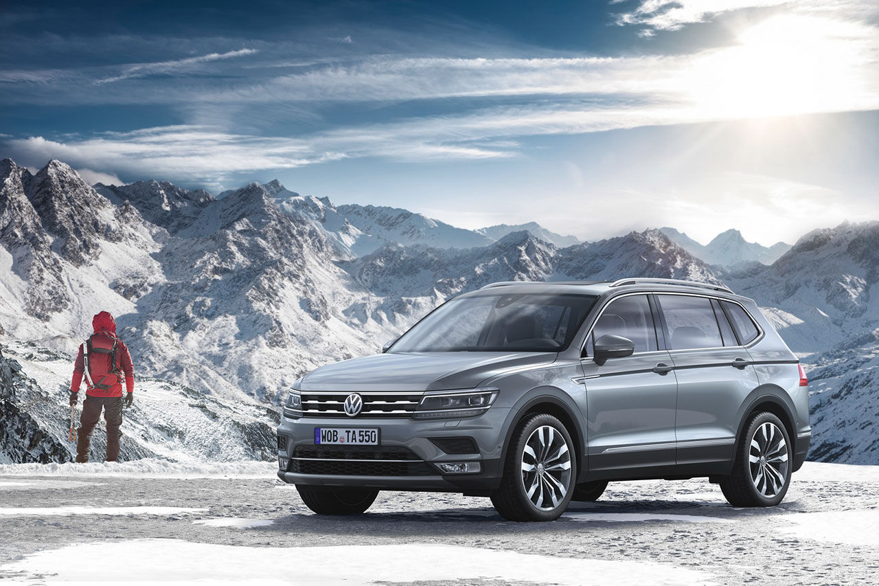 Sjusitsiga Volkswagen Tiguan Allspace visas upp