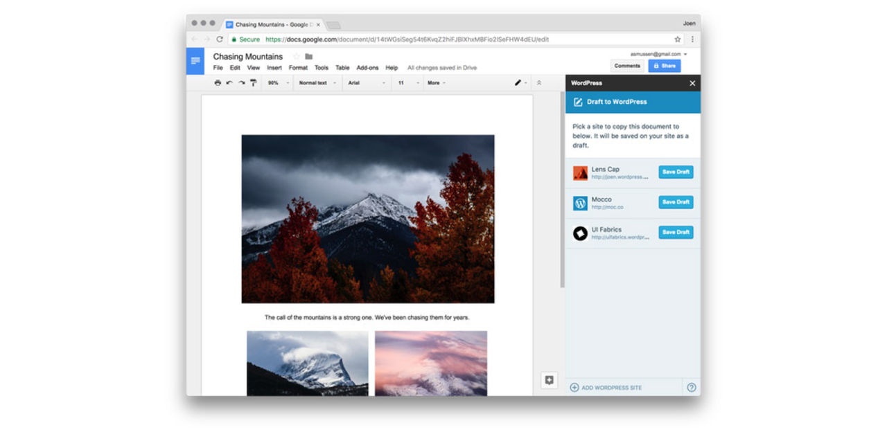 Nu kan man publicera till WordPress från Google Docs
