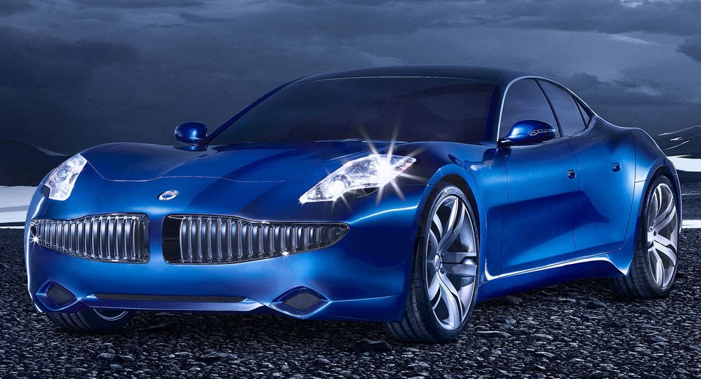 Fisker Karma komplett med fiskmun. Och hybridteknik och lång