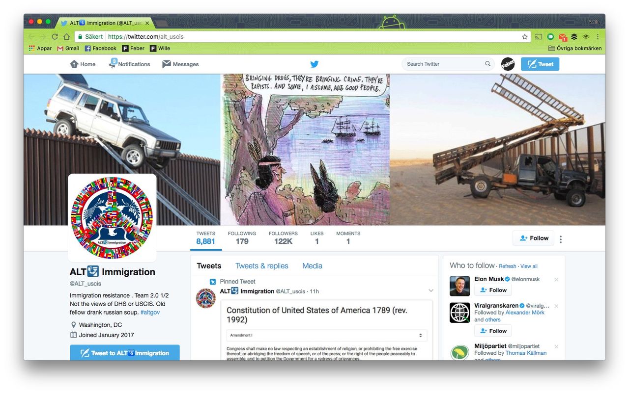 Twitter stämmer USA