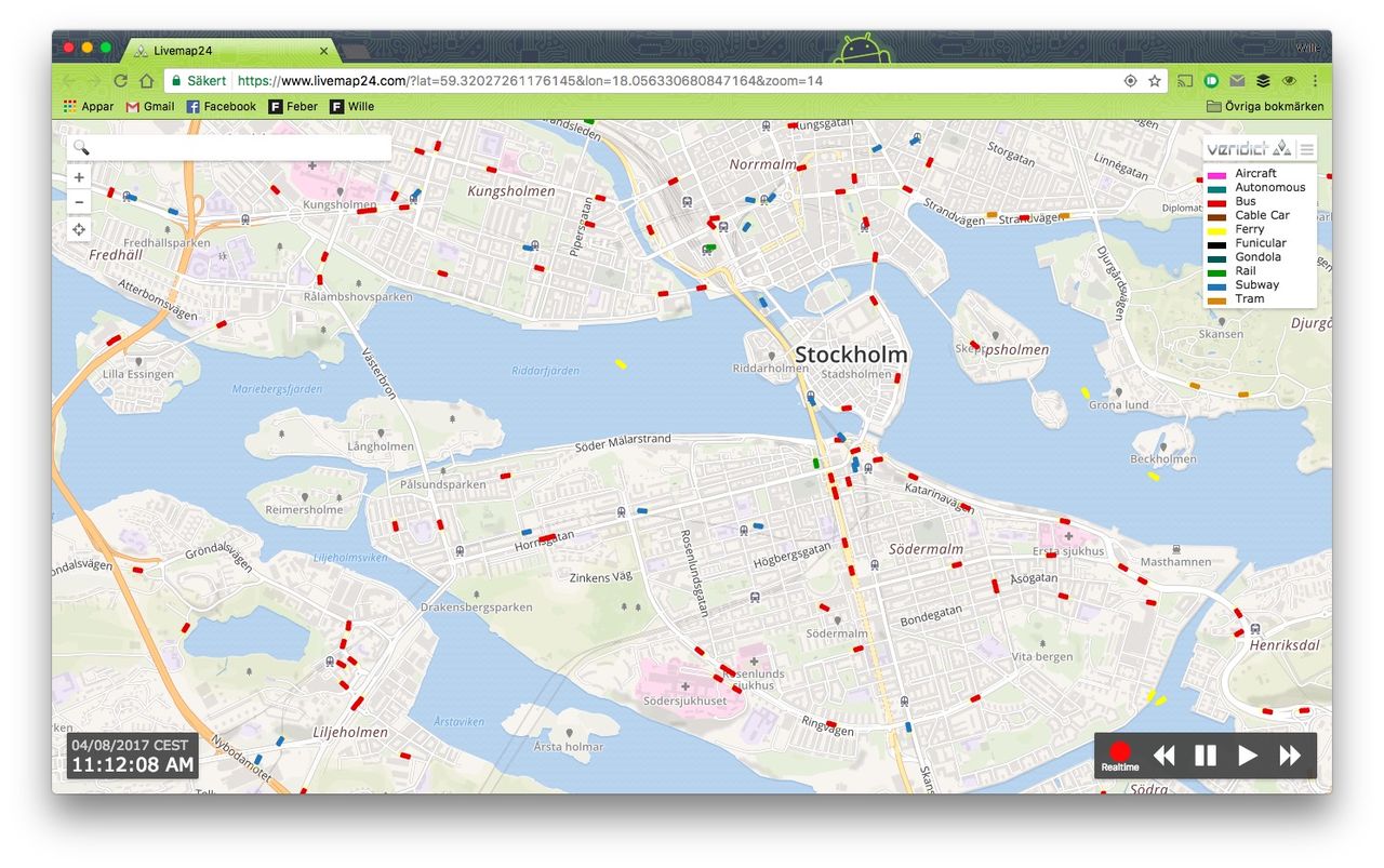 Håll koll på kollektivtrafiken med Livemap24