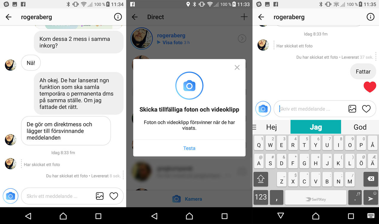 Instagram uppdaterar Instagram Direct