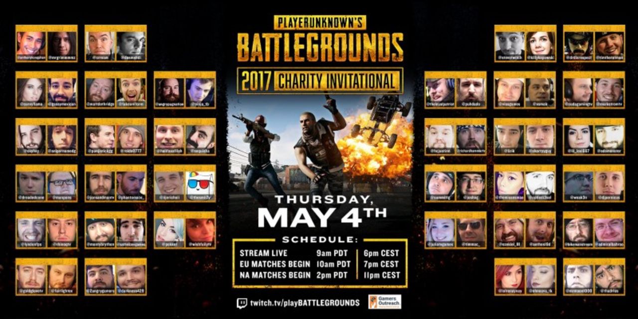 128 Twitchströmmare tävlar i PlayerUnknown's Battlegrounds