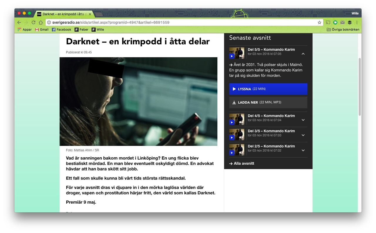 Sveriges Radio drar igång podcasten Darknet
