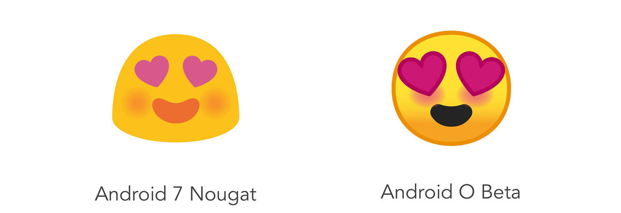 Ny design på emojis i Android O