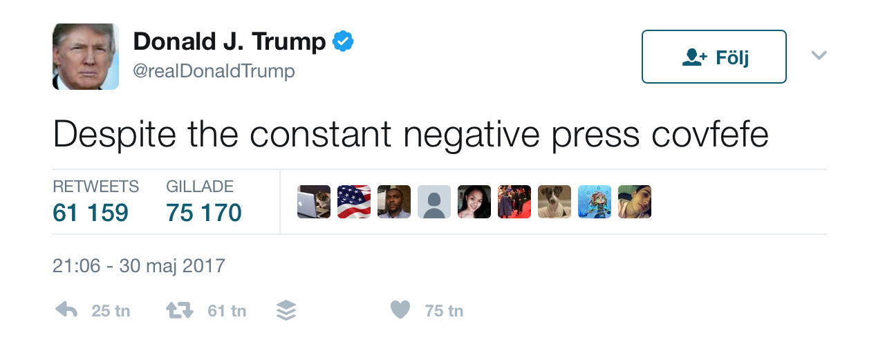 Trump twittrar konstigt