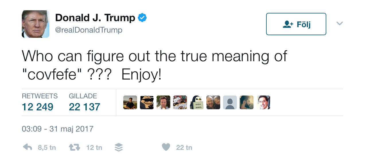 Trump följer upp sin konstiga tweet