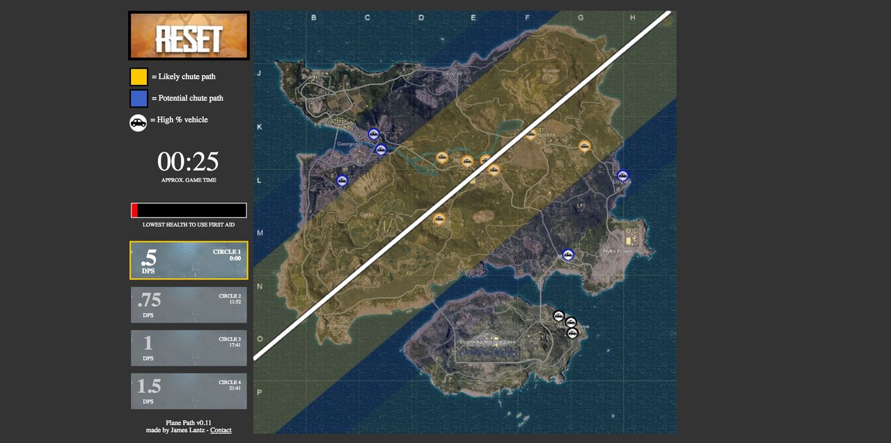 Interaktiv karta för PlayerUnknown's Battlegrounds