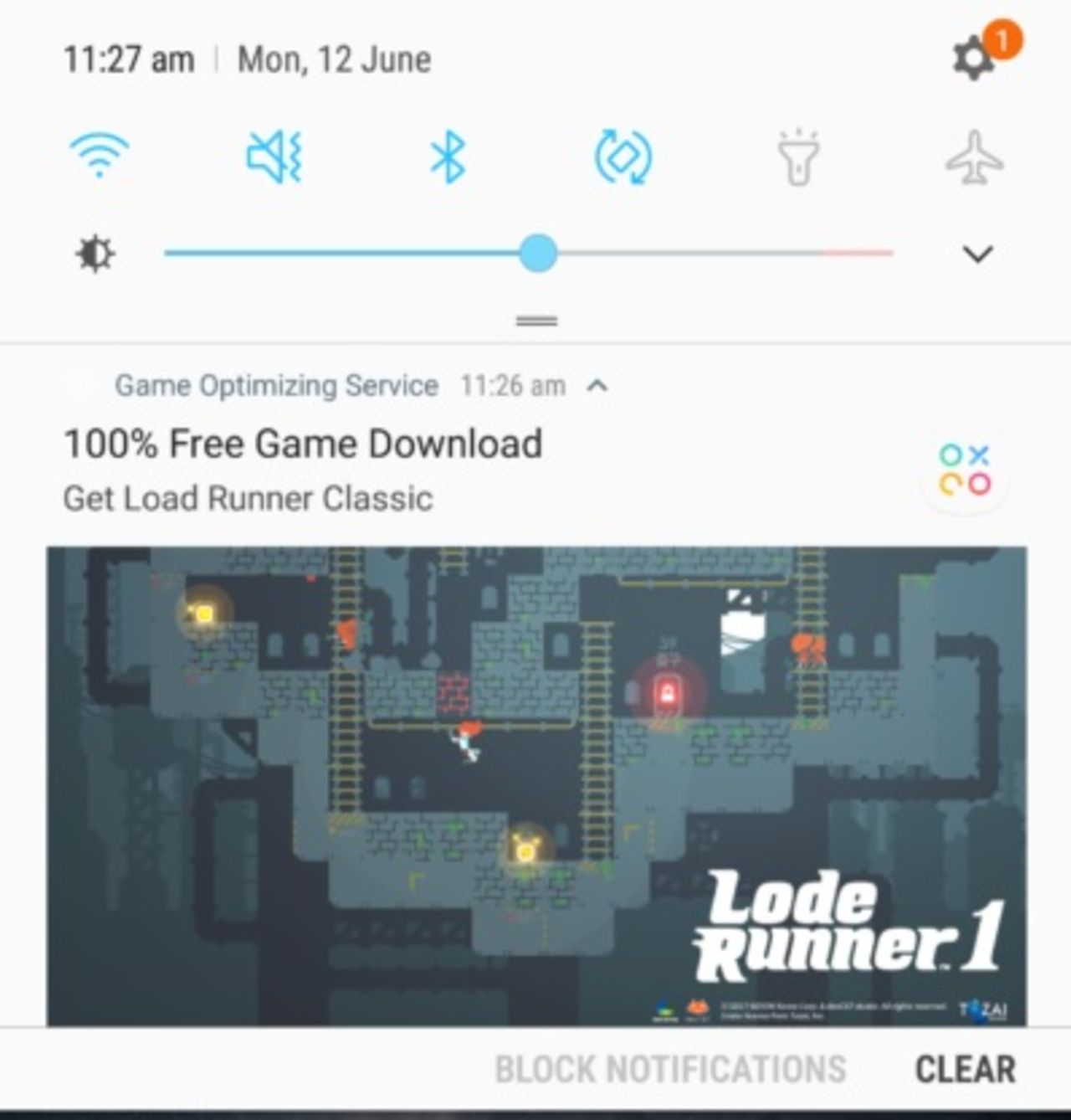 Samsung bjuder på spelreklam via aviseringar