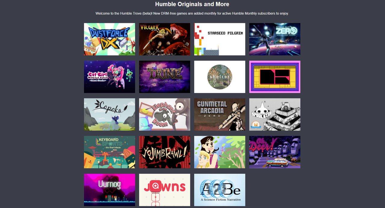 Humble Bundle lanserar biblioteket Trove med gratis spel